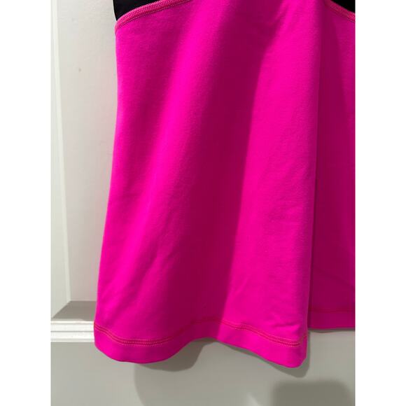 Lululemon Deep V-Neckline Raspberry Glo Light & Black Athletic Tank Top Size 6 - Picture 3 of 9